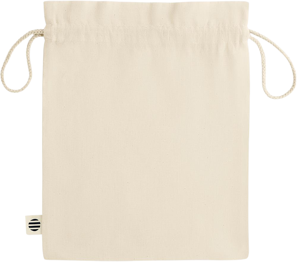 Comfort medium organic drawcord gift bag_BEIGE_back