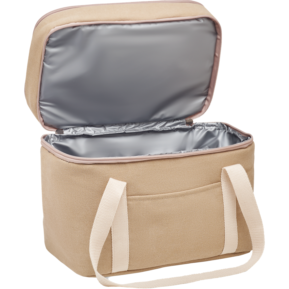Cooler Bag with 2 Compartments in Canvas_BEIGE_DETAILEDIMAGE_front_3
