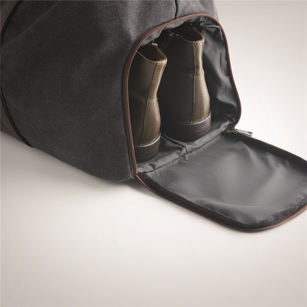 Weekend Bag in Canvas (450gr/m²)_BLACK_DETAILEDIMAGE_back_4