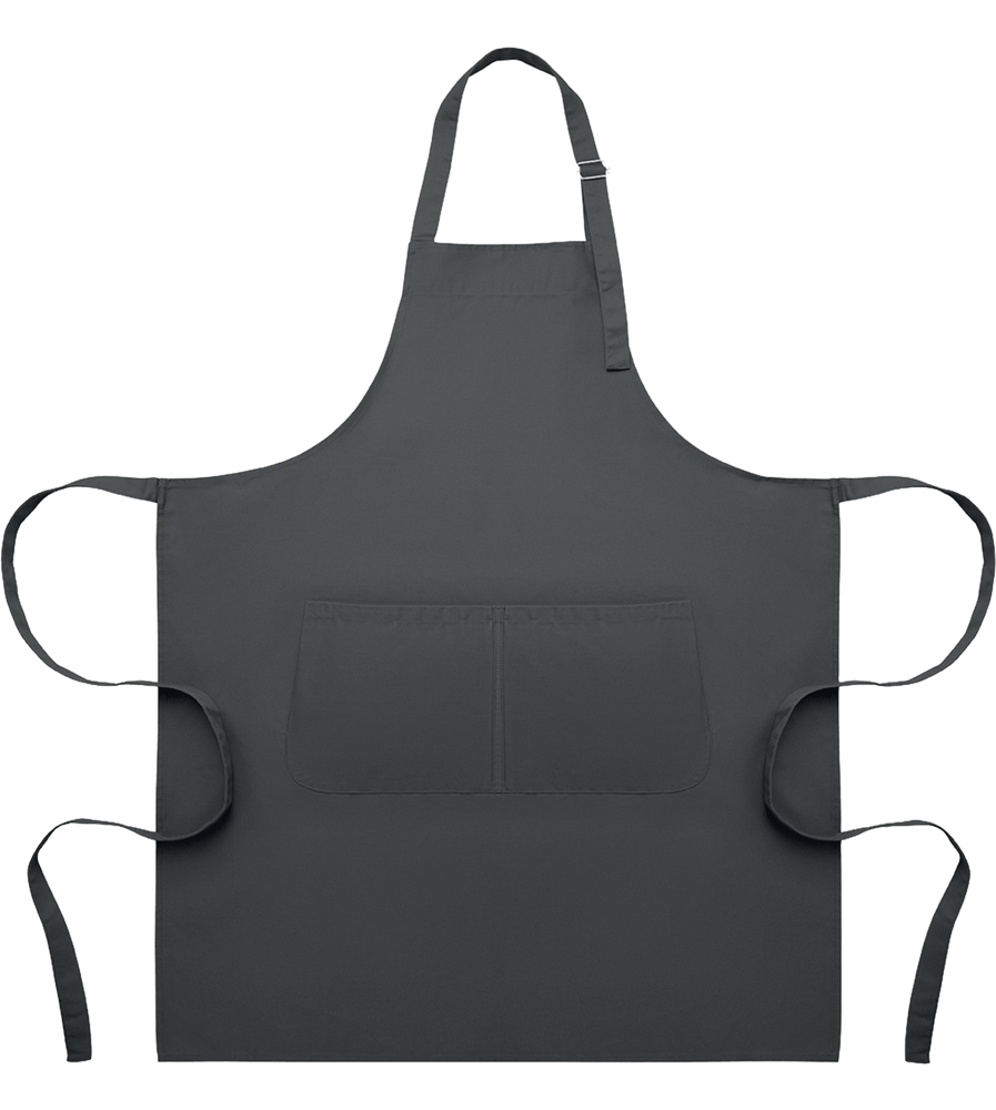 Adjustable Kitchen Apron with Pockets_STONE GREY_front