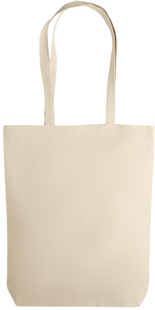 Premium canvas cotton shopping bag_BEIGE_back
