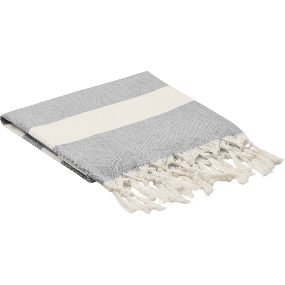 Recycled Cotton Hammam Towel Blanket_STONE GREY_DETAILEDIMAGE_front_2