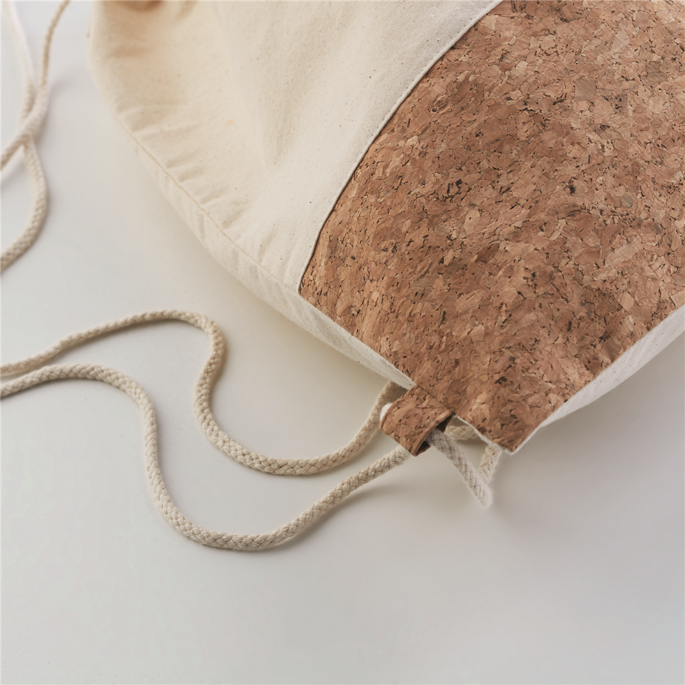 160gr/m² Cotton Drawstring Bag_BEIGE_DETAILEDIMAGE_back_1