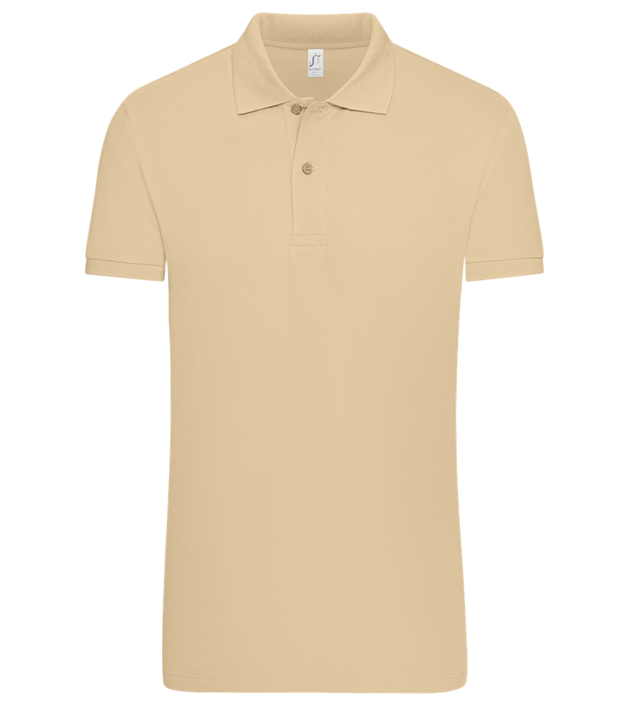 Premium men's polo shirt SAND front