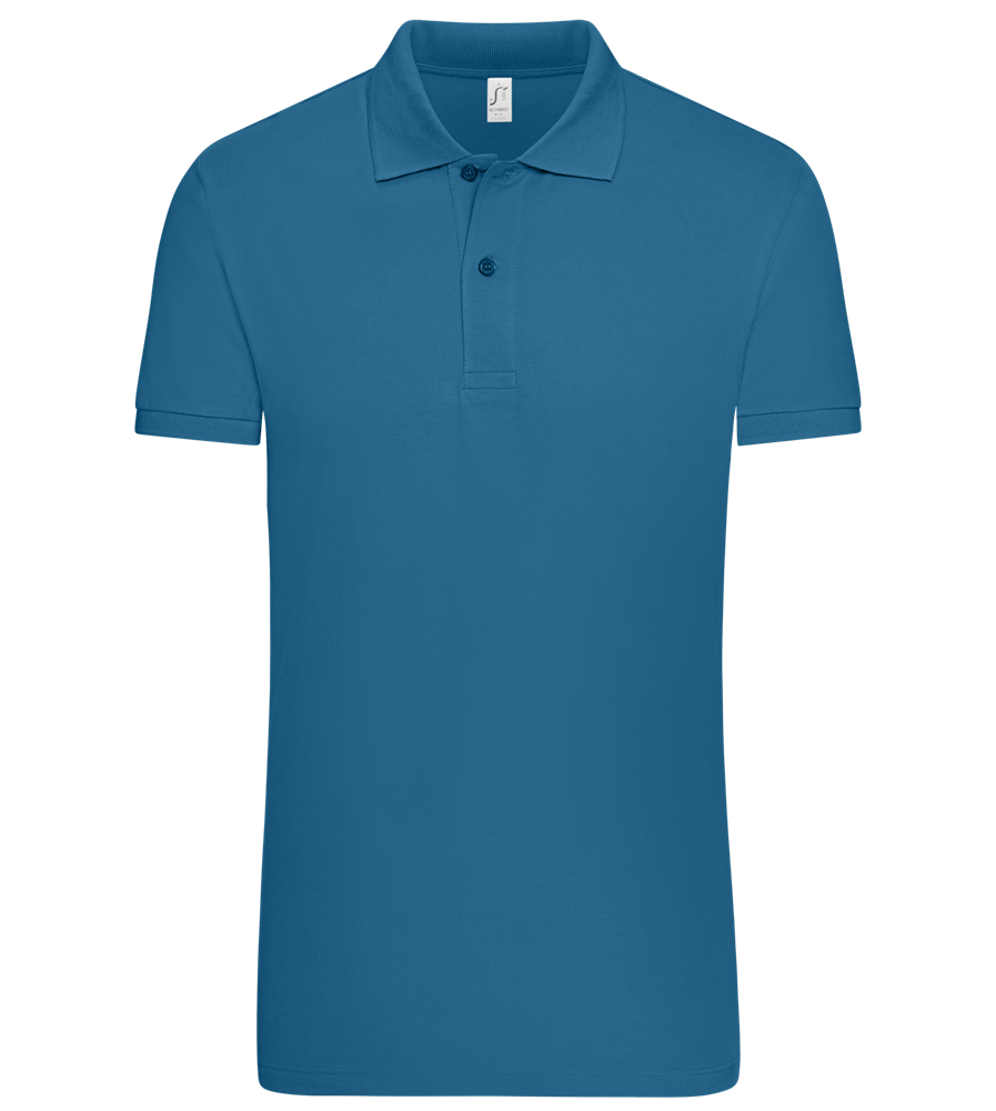 Premium men's polo shirt SLATE BLUE front