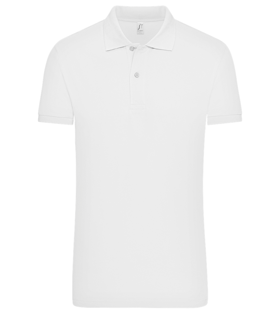 Premium men's polo shirt WHITE front