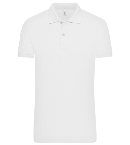 Premium men's polo shirt WHITE front