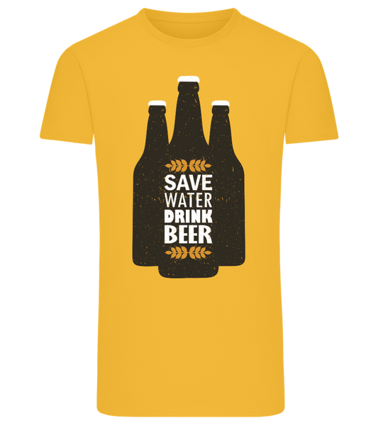 Save Water Drink Beer Design - Comfort men's fitted t-shirt YELLOW front