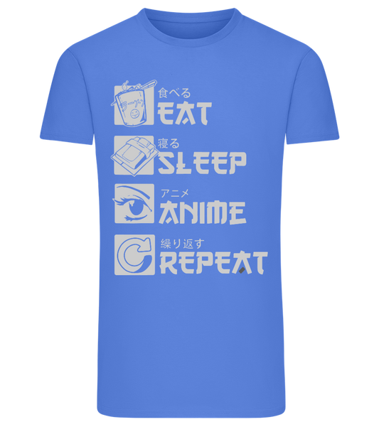 Eat Sleep Anime Repeat Design - Comfort men's fitted t-shirt ROYAL front