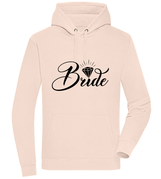 Bride Diamond Design - Premium unisex hoodie LIGHT PEACH ROSE front