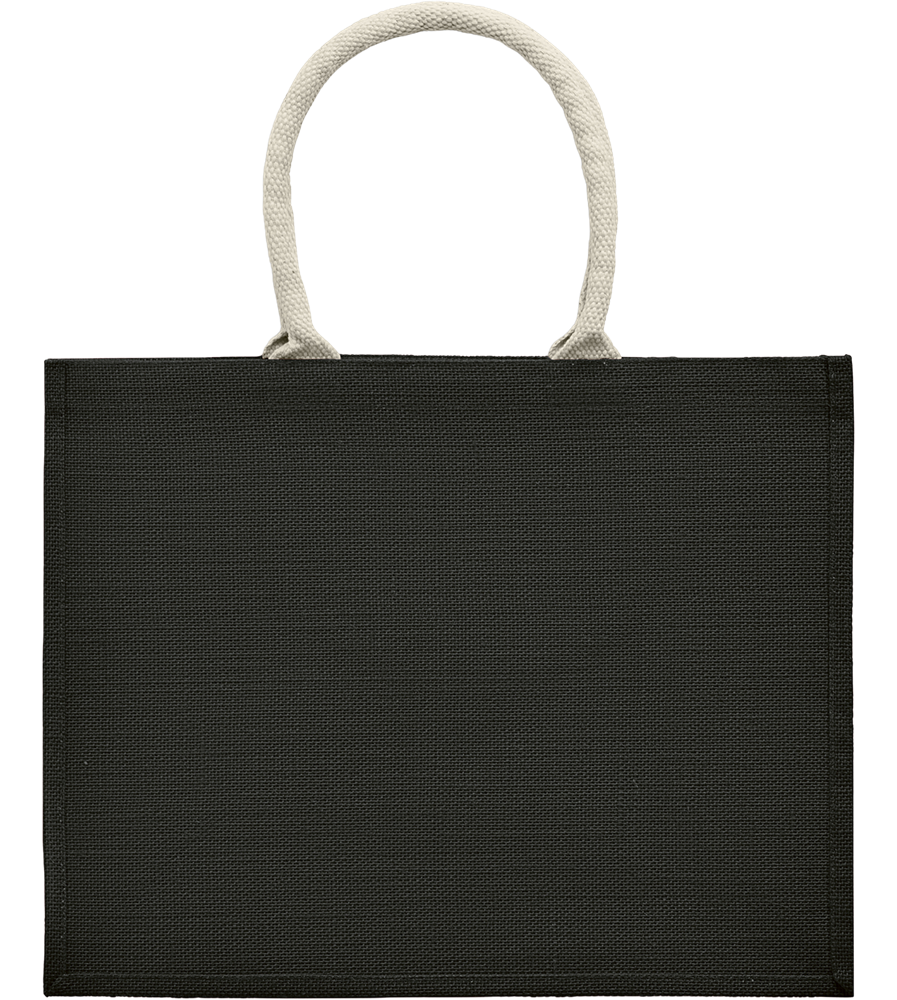 Jute Bag with Cotton Handle_BLACK_back