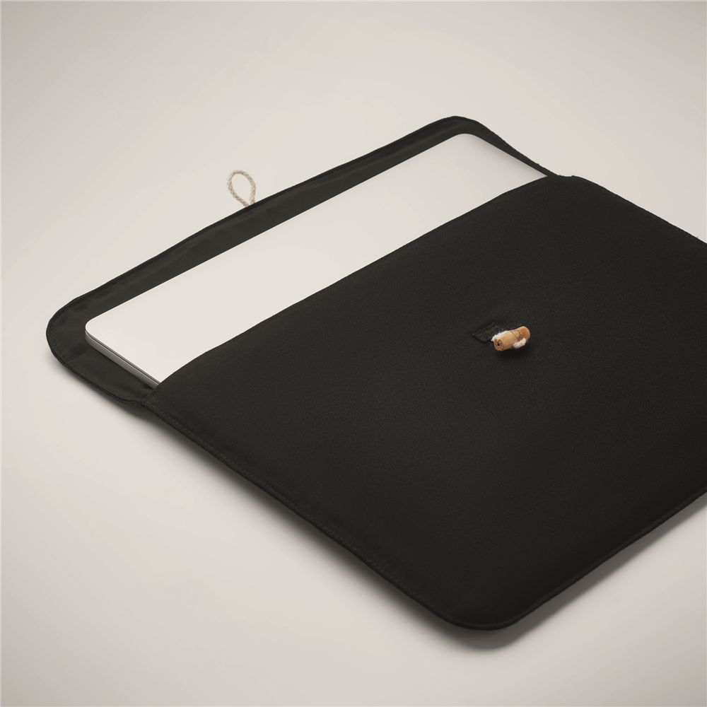 15 inch Cotton Laptop Pouch_BLACK_DETAILEDIMAGE_back_1
