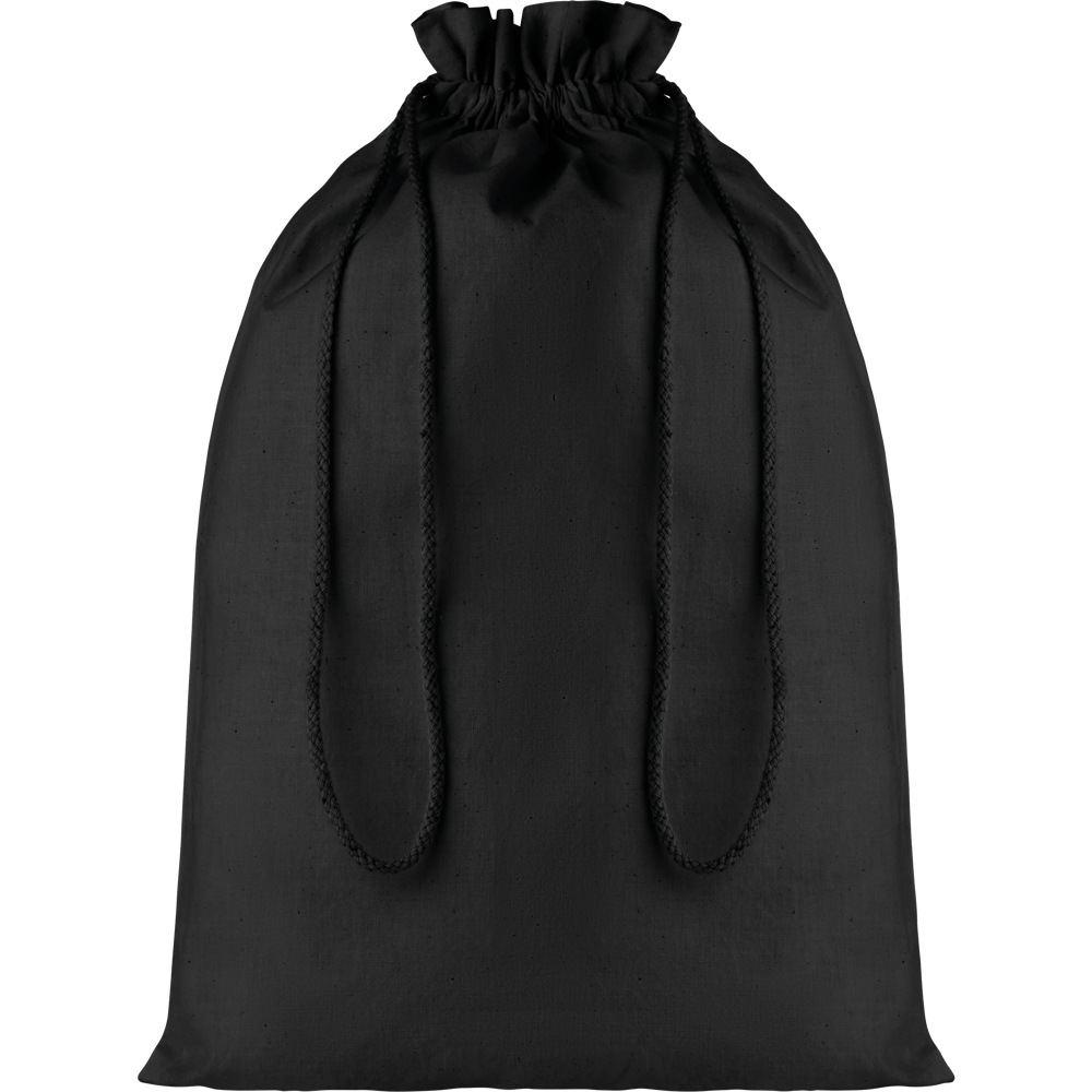 Large Cotton Draw Cord Bag (Black)_BLACK_DETAILEDIMAGE_front_1