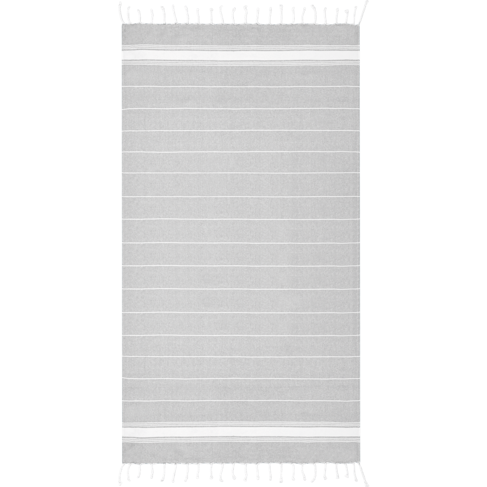 Cotton Hamam Beach Towel 180gsm_GREY_front