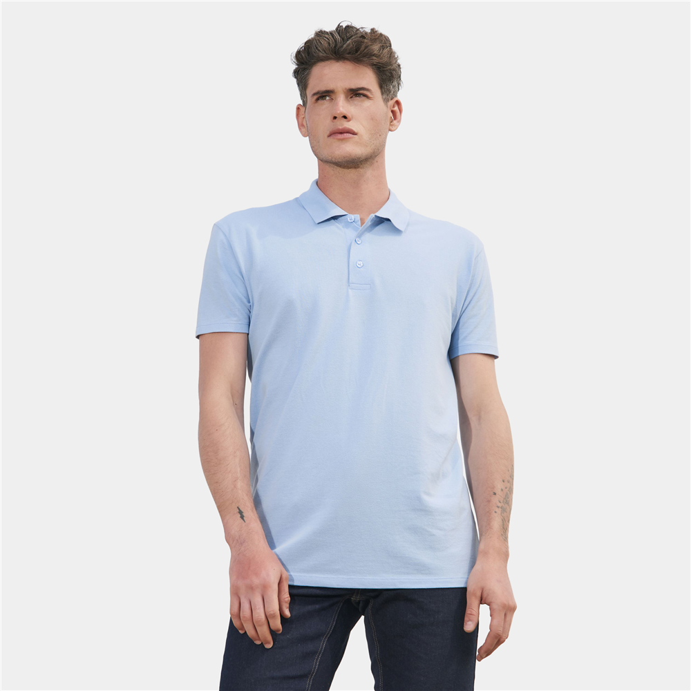 Basic men´s summer polo shirt_BLACK_DETAILEDIMAGE_front_0