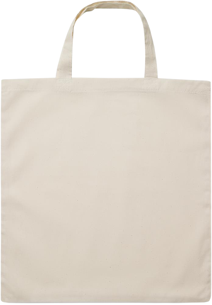 Essential short handle cotton tote bag_BEIGE_back