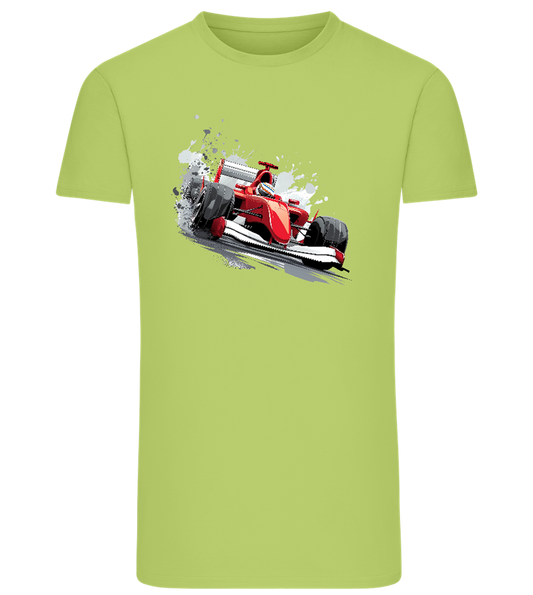 Red F1 Design - Comfort men's fitted t-shirt_GREEN APPLE_front