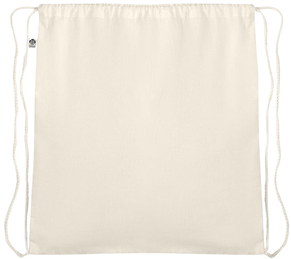 Essential organic cotton drawstring bag_BEIGE_back