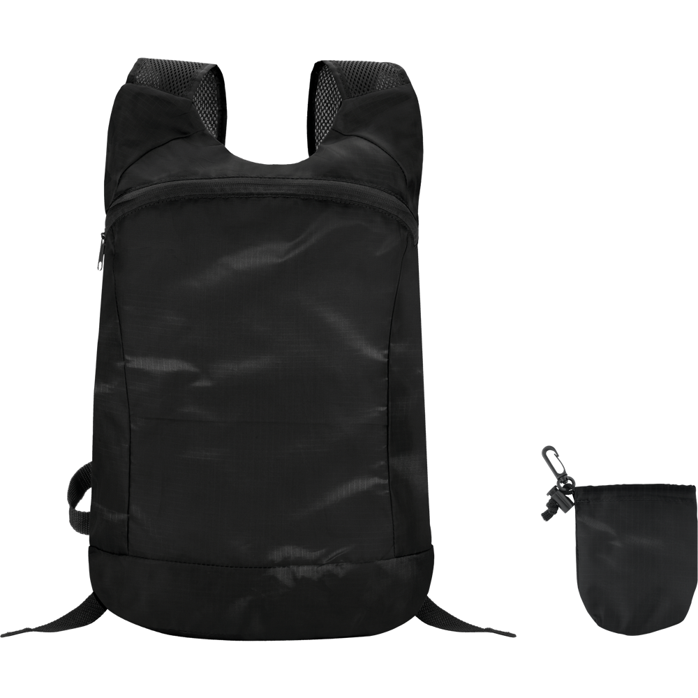 Foldable Sports Rucksack_BLACK_DETAILEDIMAGE_front_1