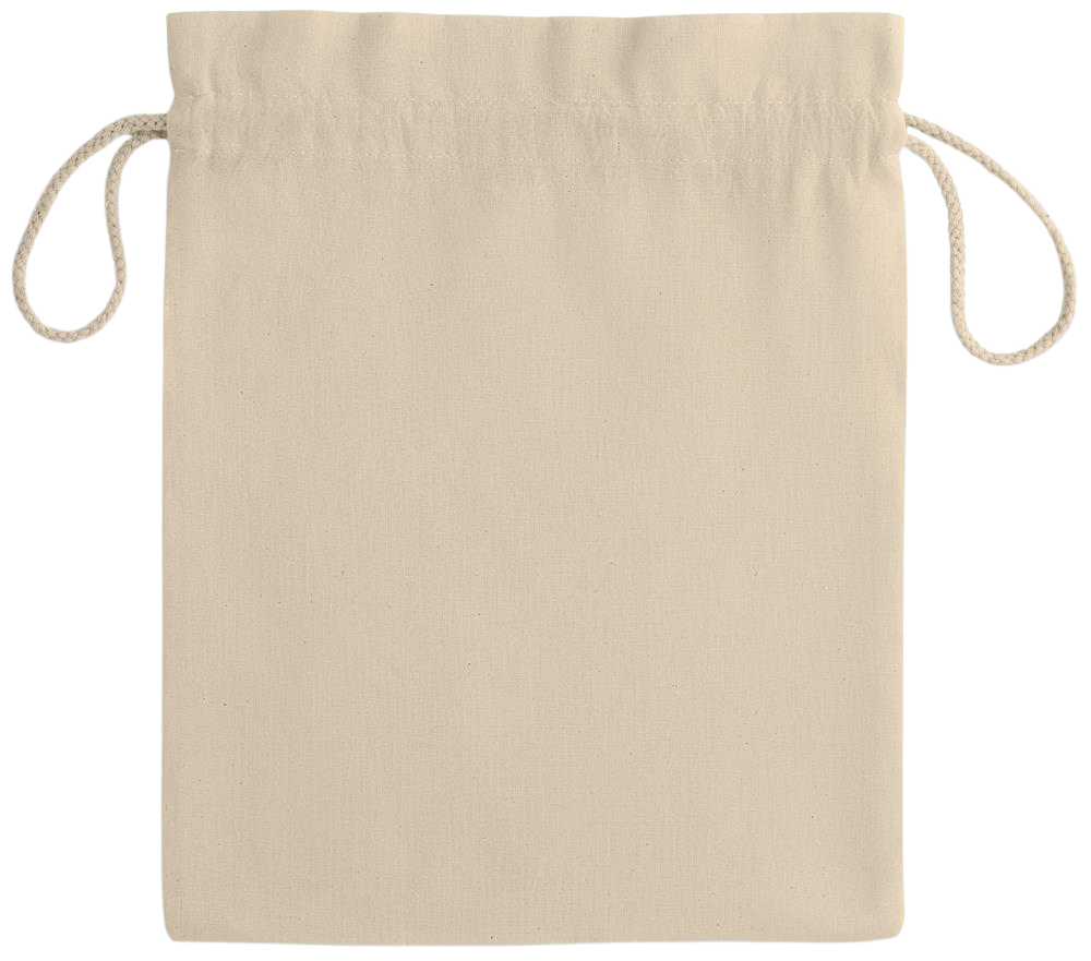 Basic medium drawcord gift bag_BEIGE_back