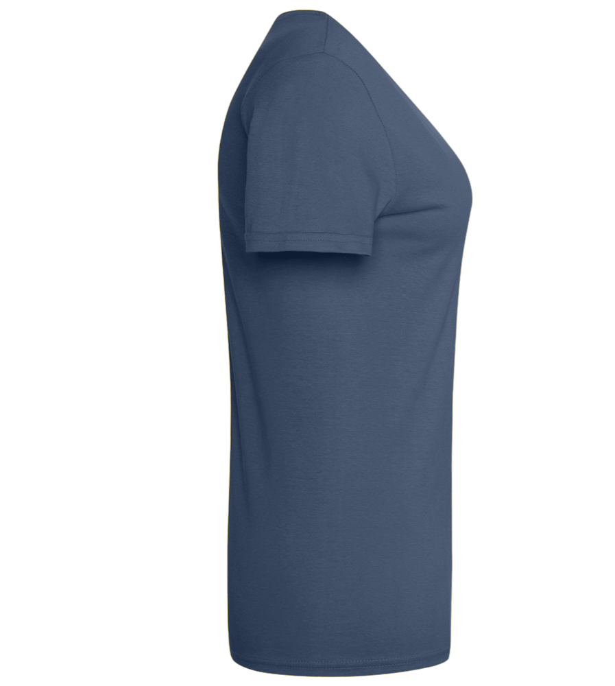 Amsterdam Watercolor City Skyline Design - Basic women's t-shirt_DENIM_right