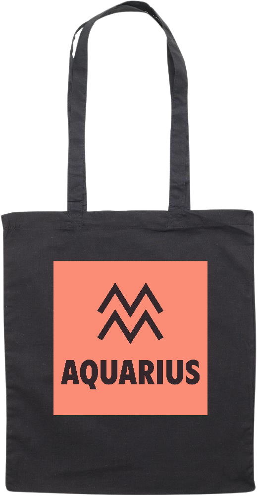 Zodiac Aquarius Design - Essential colored event tote bag_BLACK_front