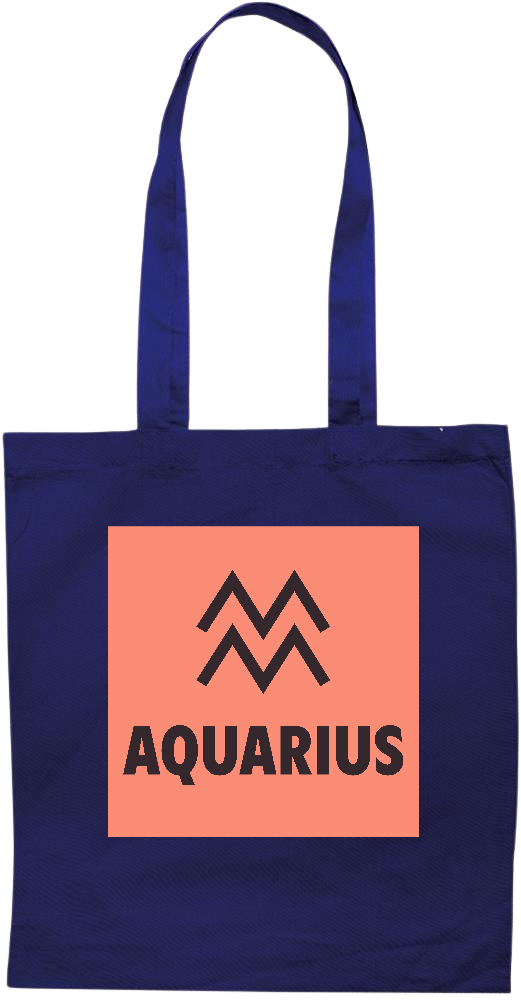 Zodiac Aquarius Design - Essential colored event tote bag_BLUE_front