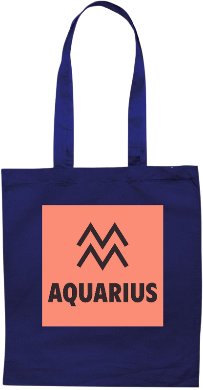 Zodiac Aquarius Design - Essential colored event tote bag_BLUE_front