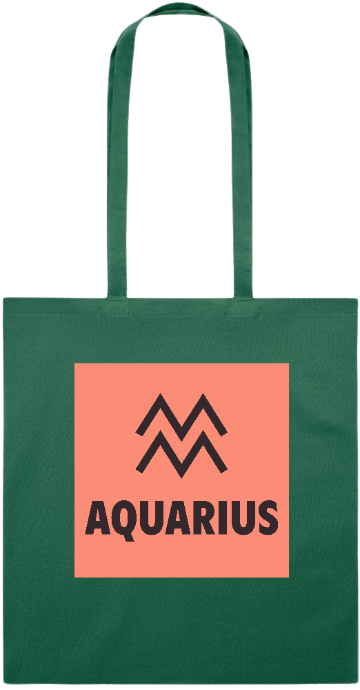 Zodiac Aquarius Design - Essential colored event tote bag_DARK GREEN_front