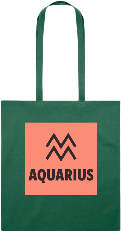 Zodiac Aquarius Design - Essential colored event tote bag_DARK GREEN_front