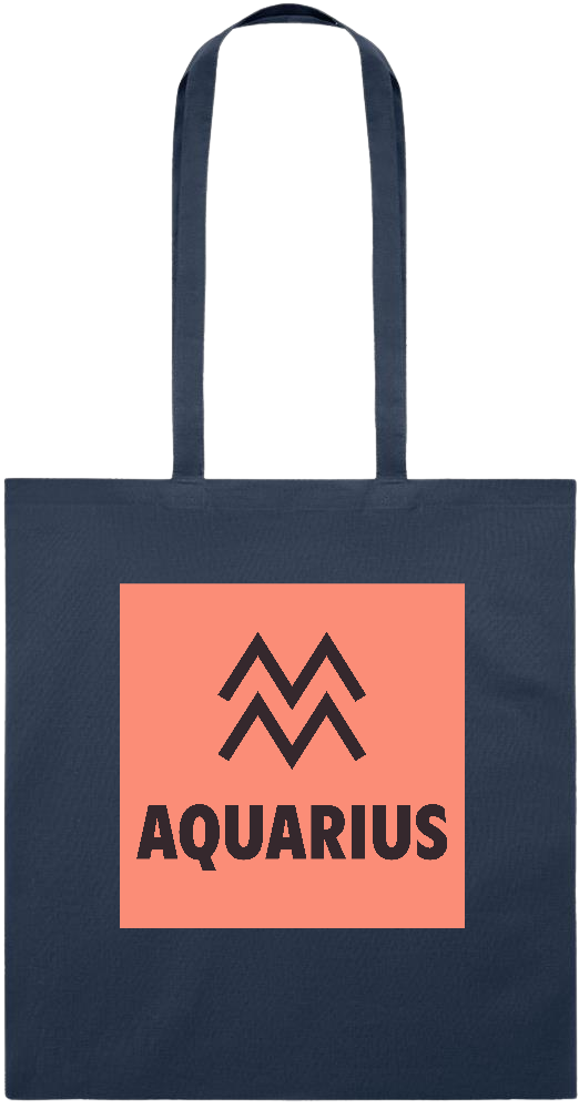 Zodiac Aquarius Design - Essential colored event tote bag_FRENCH NAVY_front