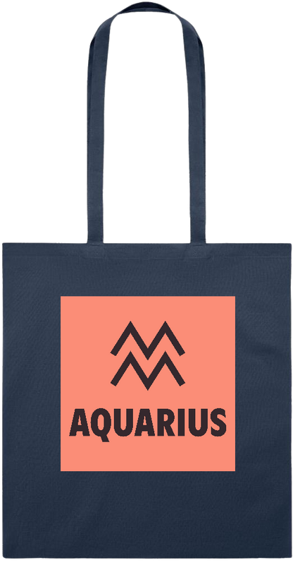 Zodiac Aquarius Design - Essential colored event tote bag_FRENCH NAVY_front