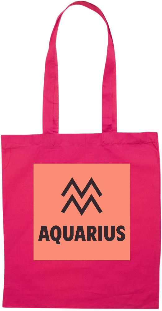 Zodiac Aquarius Design - Essential colored event tote bag_FUCHSIA_front