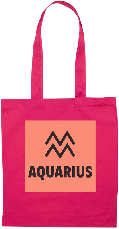 Zodiac Aquarius Design - Essential colored event tote bag_FUCHSIA_front