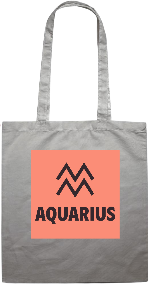 Zodiac Aquarius Design - Essential colored event tote bag_GREY_front