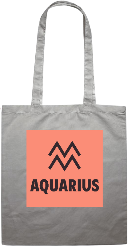 Zodiac Aquarius Design - Essential colored event tote bag_GREY_front