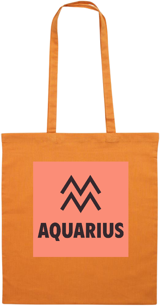 Zodiac Aquarius Design - Essential colored event tote bag_ORANGE_front