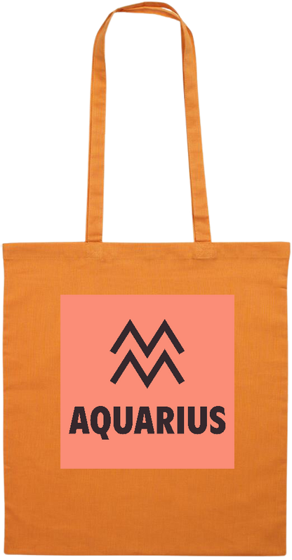 Zodiac Aquarius Design - Essential colored event tote bag_ORANGE_front