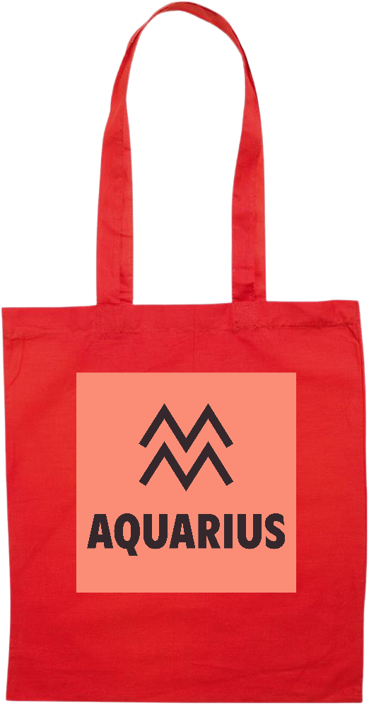 Zodiac Aquarius Design - Essential colored event tote bag_RED_front