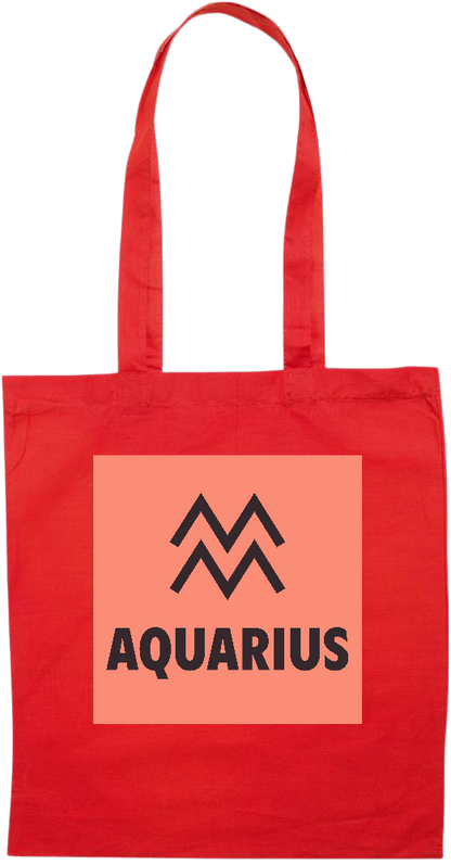 Zodiac Aquarius Design - Essential colored event tote bag_RED_front