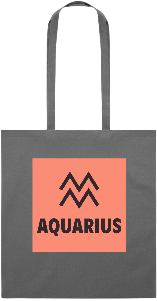 Zodiac Aquarius Design - Essential colored event tote bag_STONE GREY_front