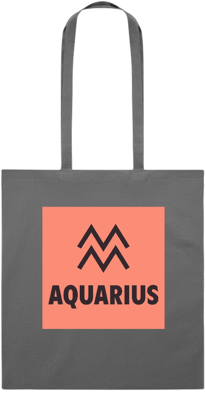 Zodiac Aquarius Design - Essential colored event tote bag_STONE GREY_front