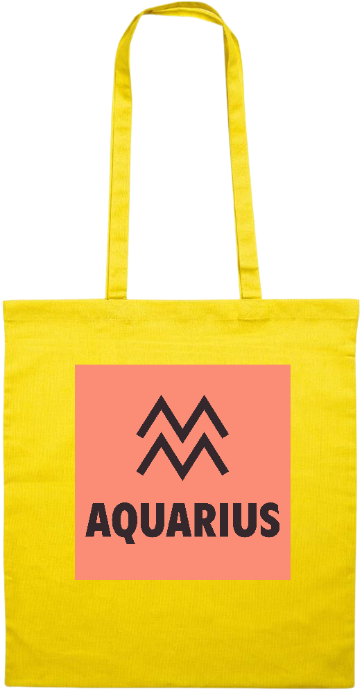 Zodiac Aquarius Design - Essential colored event tote bag_YELLOW_front