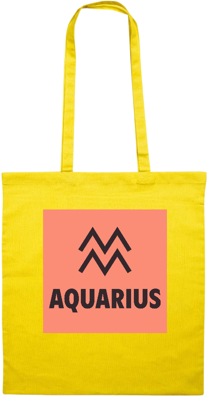 Zodiac Aquarius Design - Essential colored event tote bag_YELLOW_front