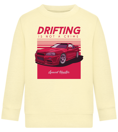 Drifting Not A Crime Design - Comfort Kids Sweater_AMARELO CLARO_front