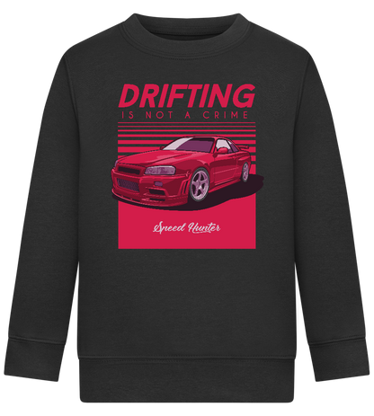 Drifting Not A Crime Design - Comfort Kids Sweater_BLACK_front