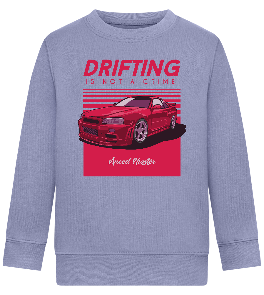 Drifting Not A Crime Design - Comfort Kids Sweater_BLUE_front