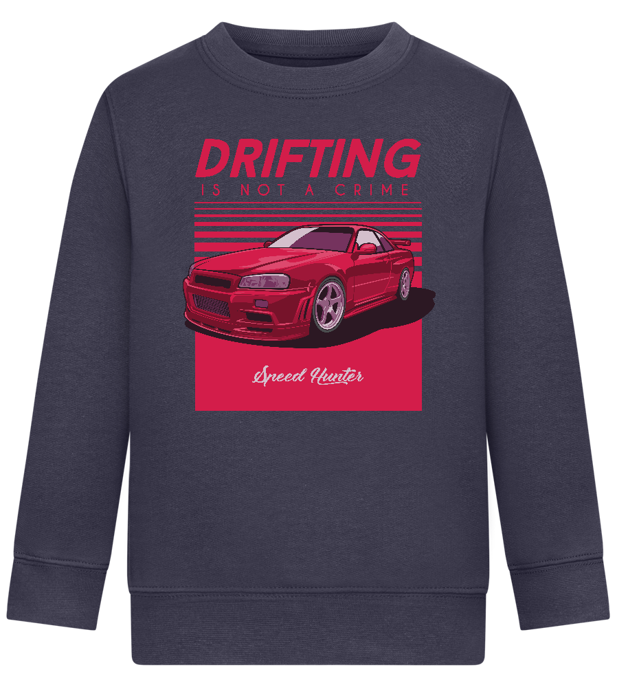 Drifting Not A Crime Design - Comfort Kids Sweater_FRENCH NAVY_front