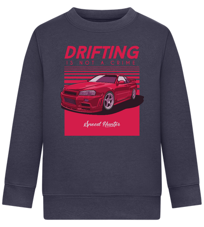 Drifting Not A Crime Design - Comfort Kids Sweater_FRENCH NAVY_front