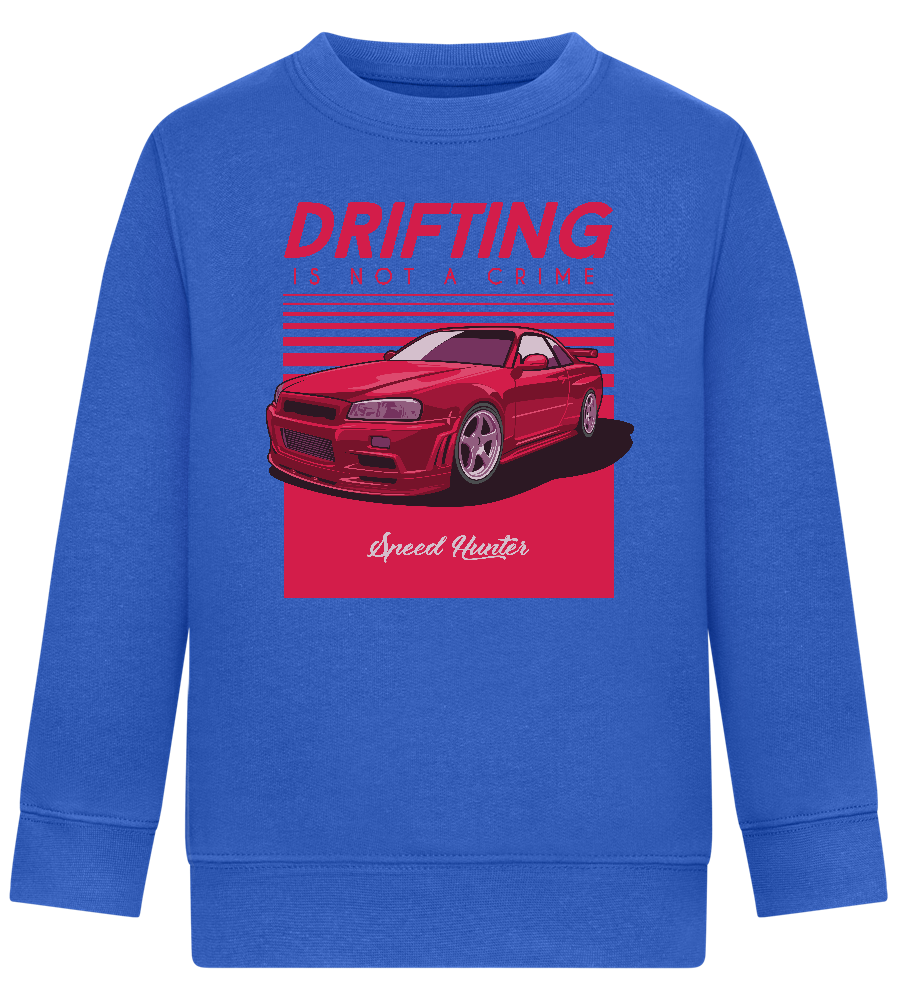 Drifting Not A Crime Design - Comfort Kids Sweater_ROYAL_front